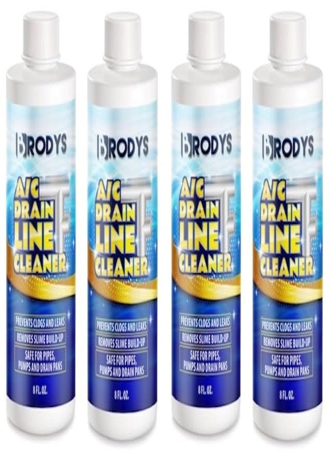 Brodys - A/C HVAC Drain Line Cleaner, Bottle, 2 MONTH SUPPLY, (Great to use at home, in the office, at restaurants and large commercial buildings) (8oz, 4, Count) - Image 1
